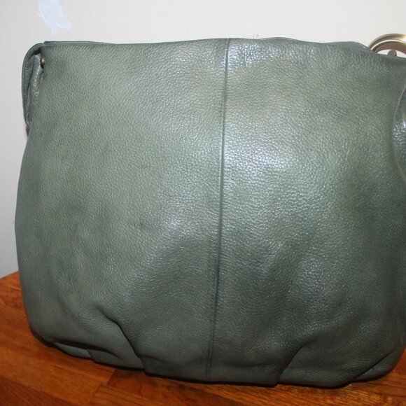 $399 Avorio Made In Italy Soft Leather "Ruched" Hobo Shoulder Bag Purse - Picture 5 of 8